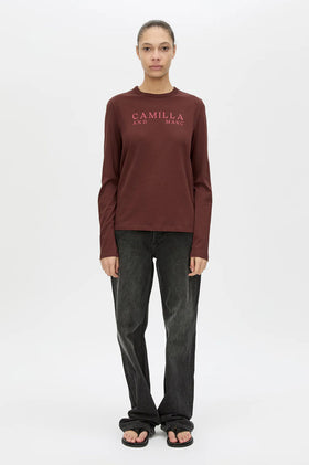 Camilla and Marc Era LS Tee - Burgundy