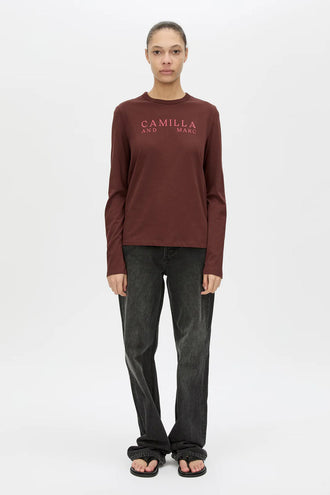 Camilla and Marc Era LS Tee - Burgundy