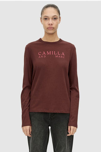 Camilla and Marc Era LS Tee - Burgundy