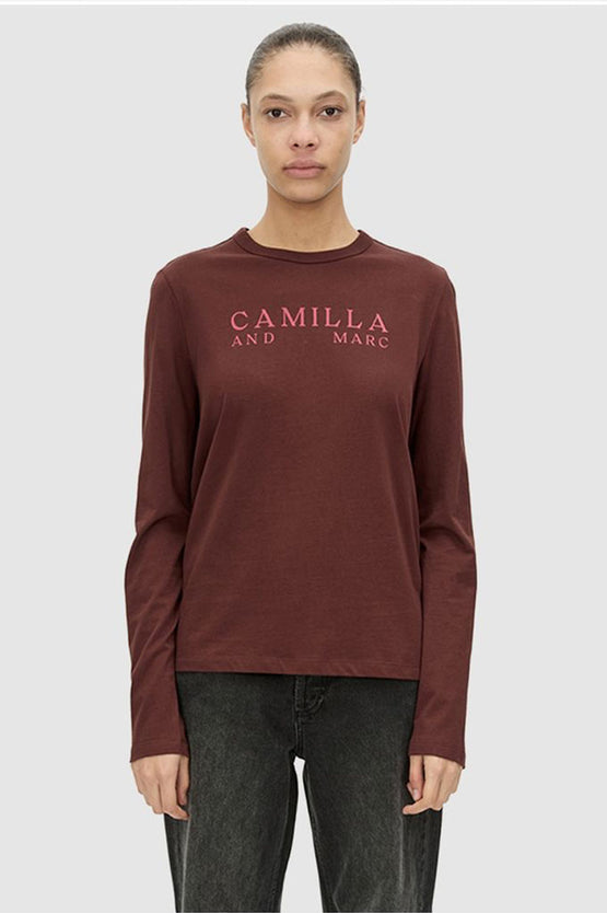 Camilla and Marc Era LS Tee - Burgundy