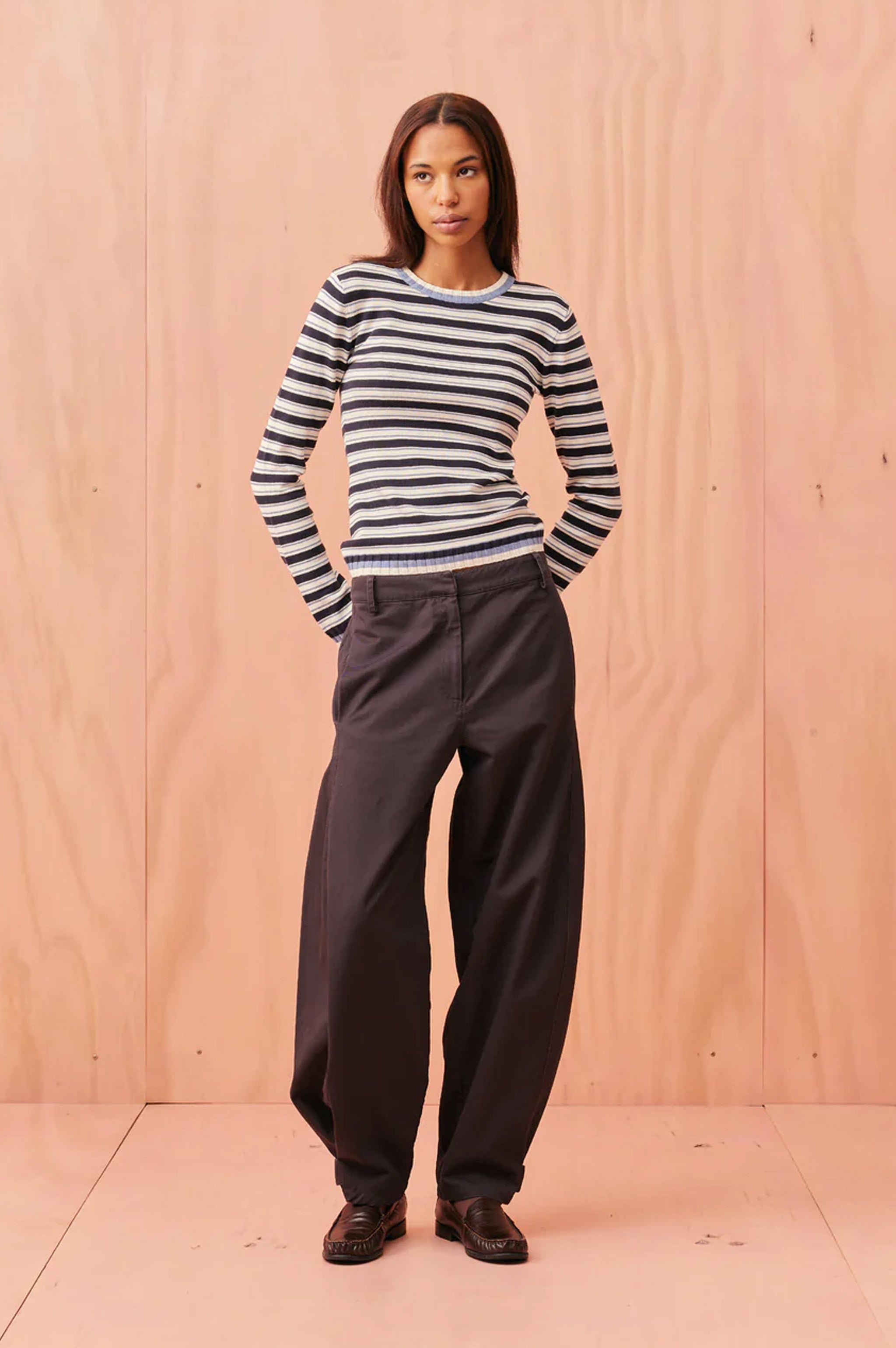 Ruby Emse LS - Blue Navy Cream
