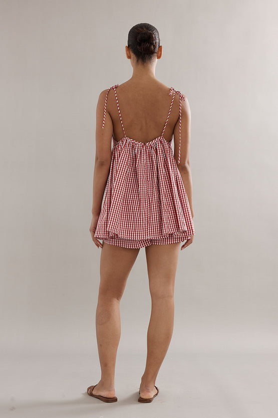 Caitlin Crisp Esther Top - Red Gingham