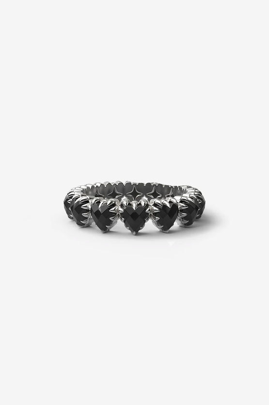 Stolen Girlfriends Club Love Claw Eternity Ring - Silver/Onyx