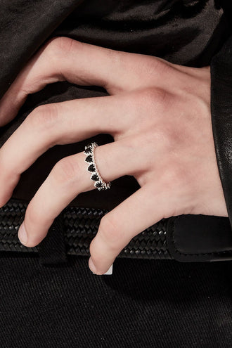 Stolen Girlfriends Club Love Claw Eternity Ring - Silver/Onyx