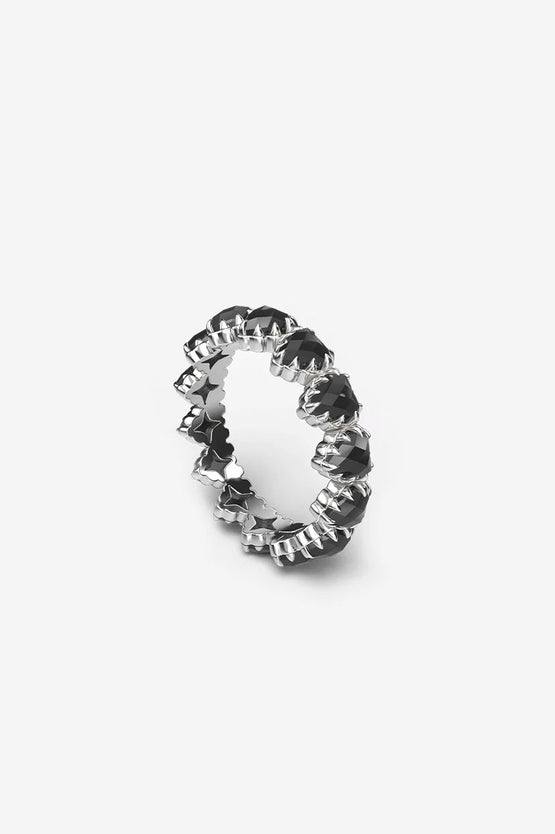 Stolen Girlfriends Club Love Claw Eternity Ring - Silver/Onyx