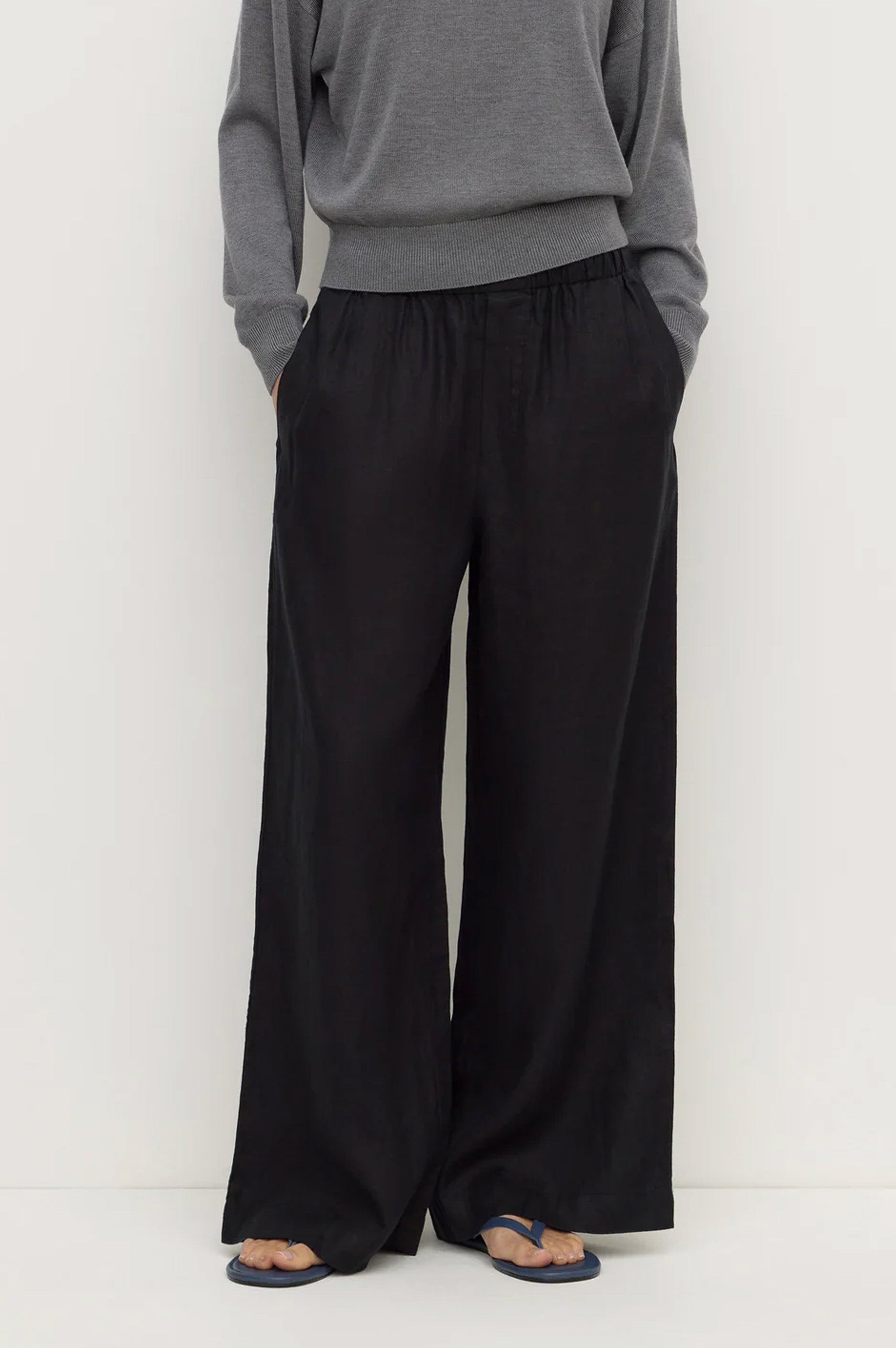 Assembly Everyday Linen Pant - Black