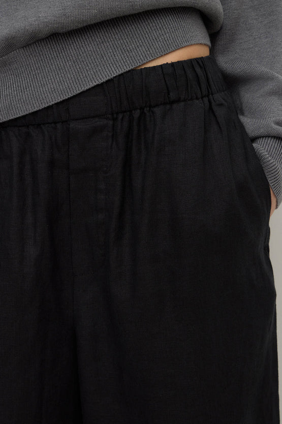 Assembly Everyday Linen Pant - Black