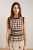 Damson Madder Everly Ruffle Blouse - Gingham
