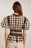 Damson Madder Everly Ruffle Blouse - Gingham