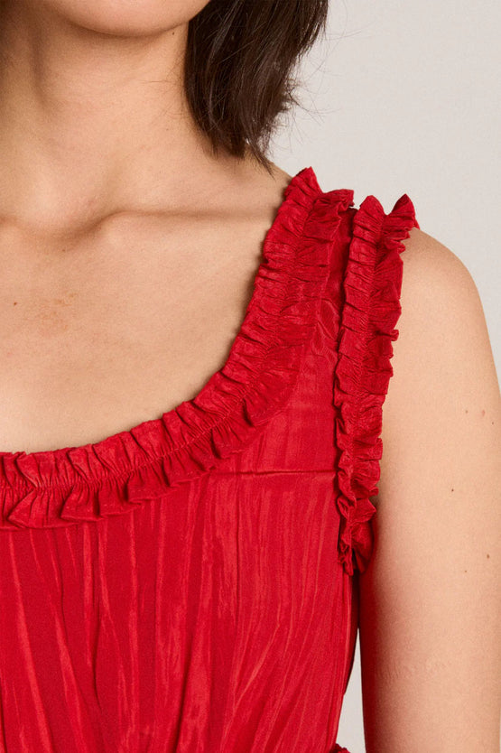 Damson Madder Everly Ruffle Blouse - Red