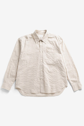 Norse Projects Falster Stripe Oversized Shirt - Natural Ecru