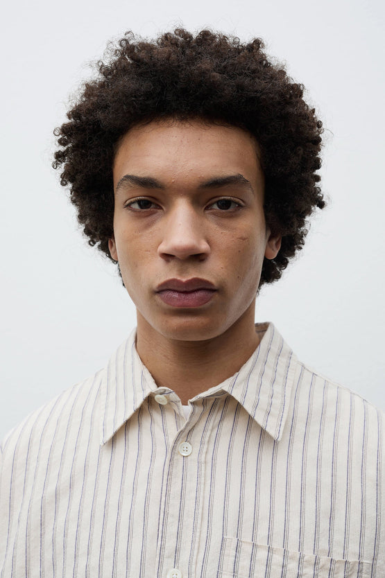 Norse Projects Falster Stripe Oversized Shirt - Natural Ecru