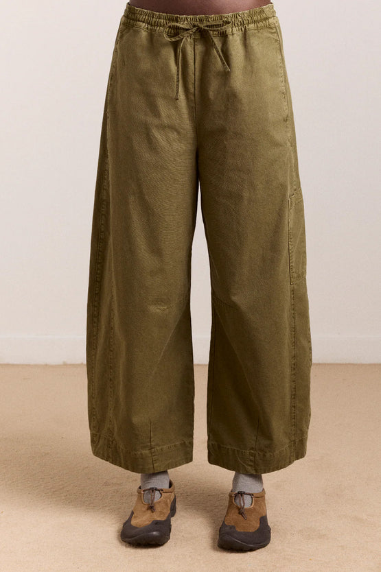 Damson Madder Felix Twill Trousers - Olive