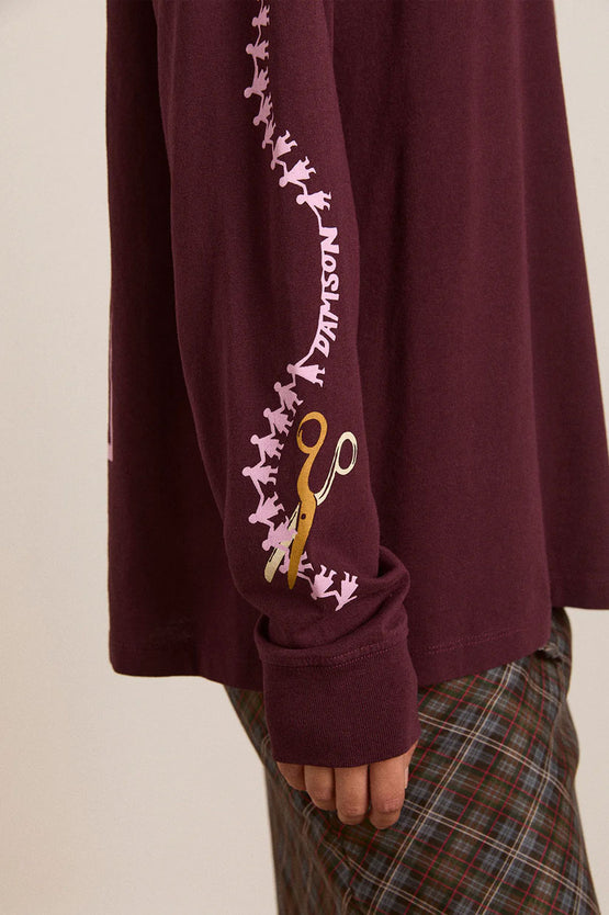 Damson Madder Paper Cut Gals LS Tee - Fig