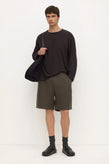 Assembly Finley Linen Short - Dark Military