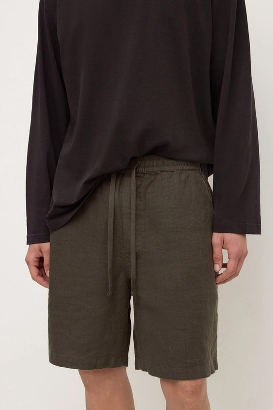 Assembly Finley Linen Short - Dark Military