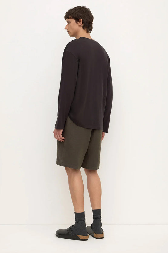 Assembly Finley Linen Short - Dark Military