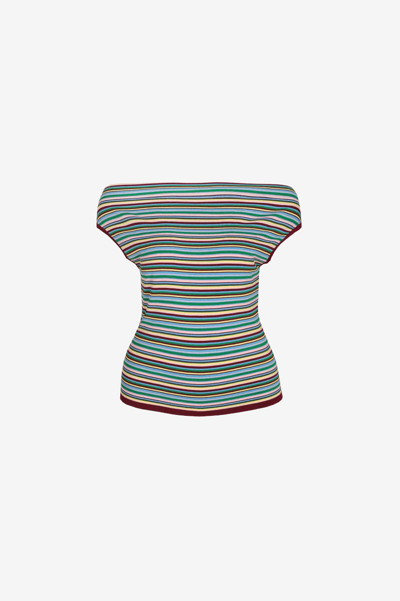 Ruby Emma Knit Top - Pink Fine Line Multi
