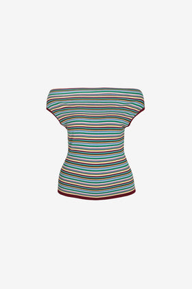 Ruby Emma Knit Top - Pink Fine Line Multi