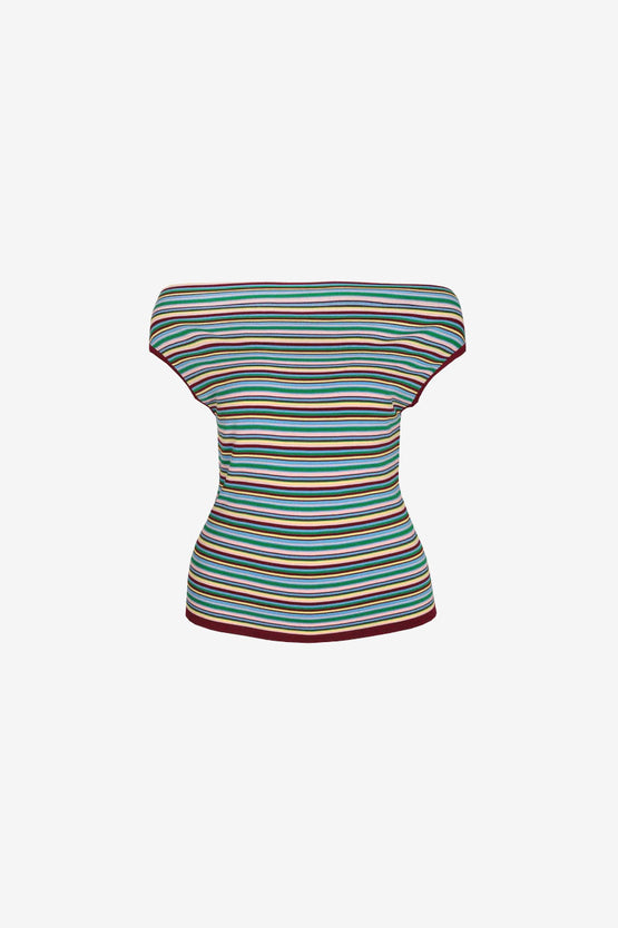 Ruby Emma Knit Top - Pink Fine Line Multi
