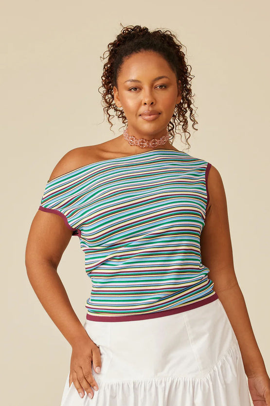 Ruby Emma Knit Top - Pink Fine Line Multi