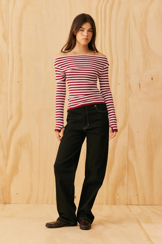 Ruby Emma Knit LS - Burgundy Pink