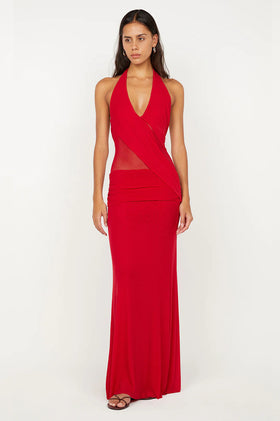 Bec & Bridge Deija Halter Maxi - Strawberry