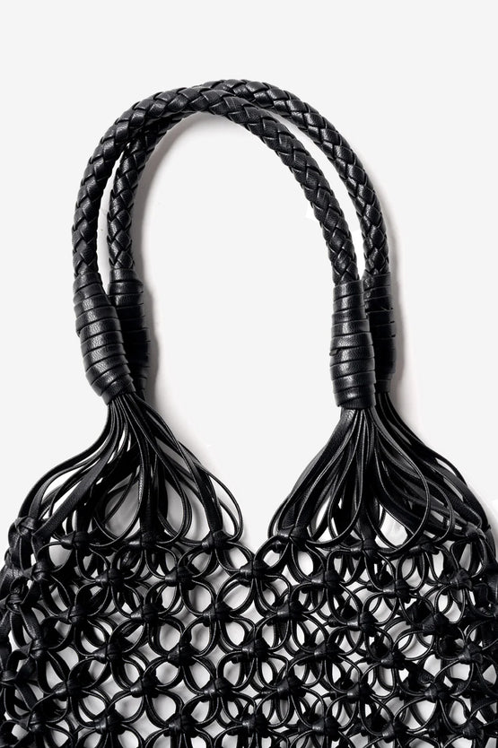 La Tribe Small Flower Tote - Black
