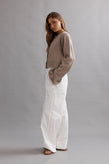 Caitlin Crisp Frilly Cropped Cardi - Walnut