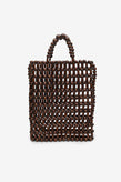 La Tribe Gia Beaded Tote Bag - Brown