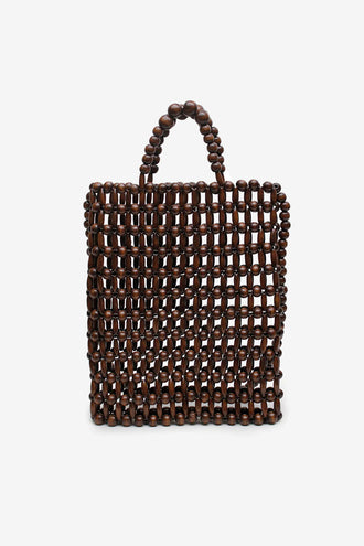 La Tribe Gia Beaded Tote Bag - Brown