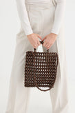 La Tribe Gia Beaded Tote Bag - Brown