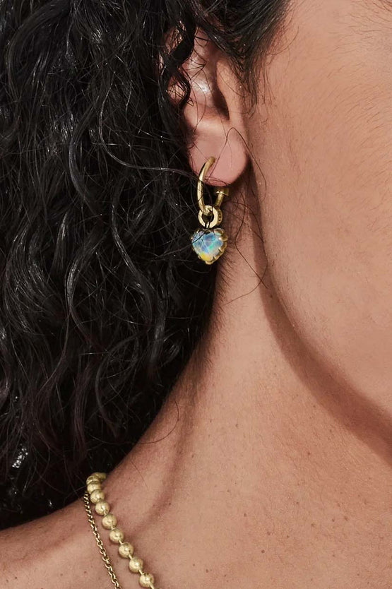 Stolen Girlfriends Club Love Anchor Earrings - 18k Gold/Opal