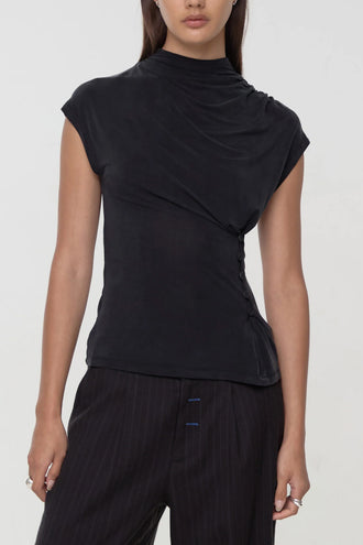 Peachy Den Kylie Button Top - Graphite