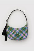 Baggu Medium Nylon Crescent Bag - Green Star Plaid