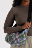 Baggu Medium Nylon Crescent Bag - Green Star Plaid