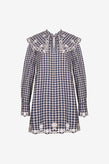 Ruby Greta Broderie Mini Dress - Navy Tartan