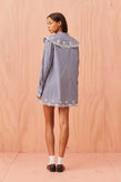 Ruby Greta Broderie Mini Dress - Navy Tartan