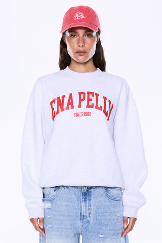 Ena Pelly Mila Oversized Sweater - White Marle