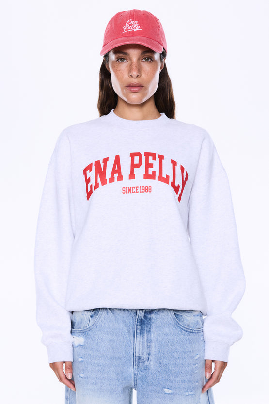 Ena Pelly Mila Oversized Sweater - White Marle