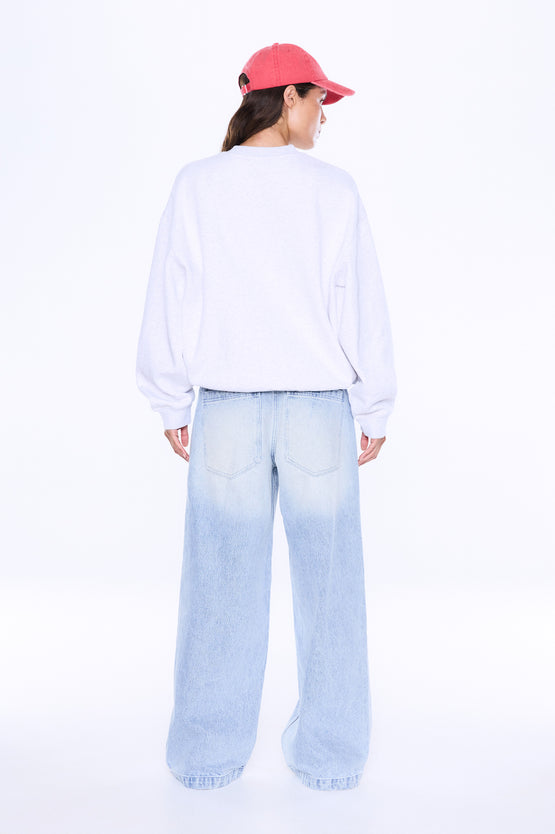 Ena Pelly Mila Oversized Sweater - White Marle