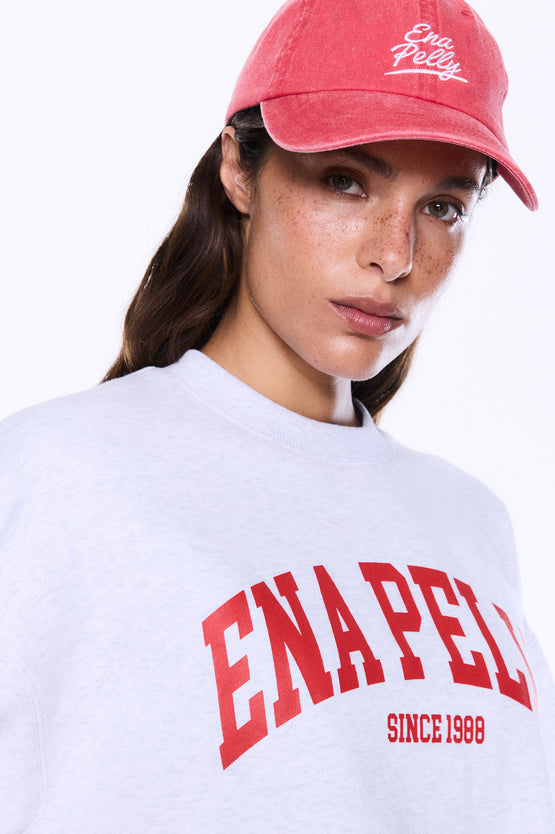 Ena Pelly Mila Oversized Sweater - White Marle