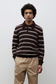 Norse Projects Gudme Baby Alpaca Stripe Polo – Delicioso Brown
