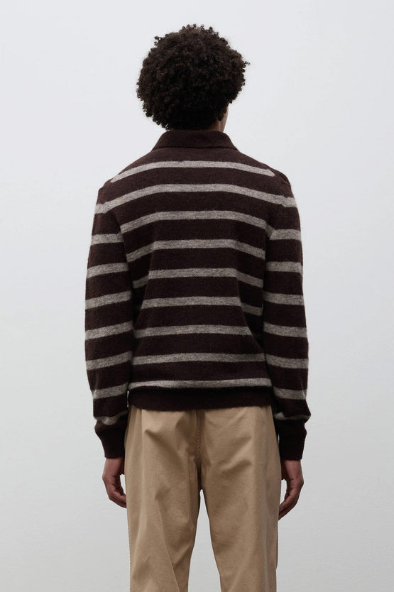 Norse Projects Gudme Baby Alpaca Stripe Polo – Delicioso Brown