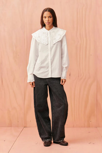 Ruby Greta Broderie Shirt - White