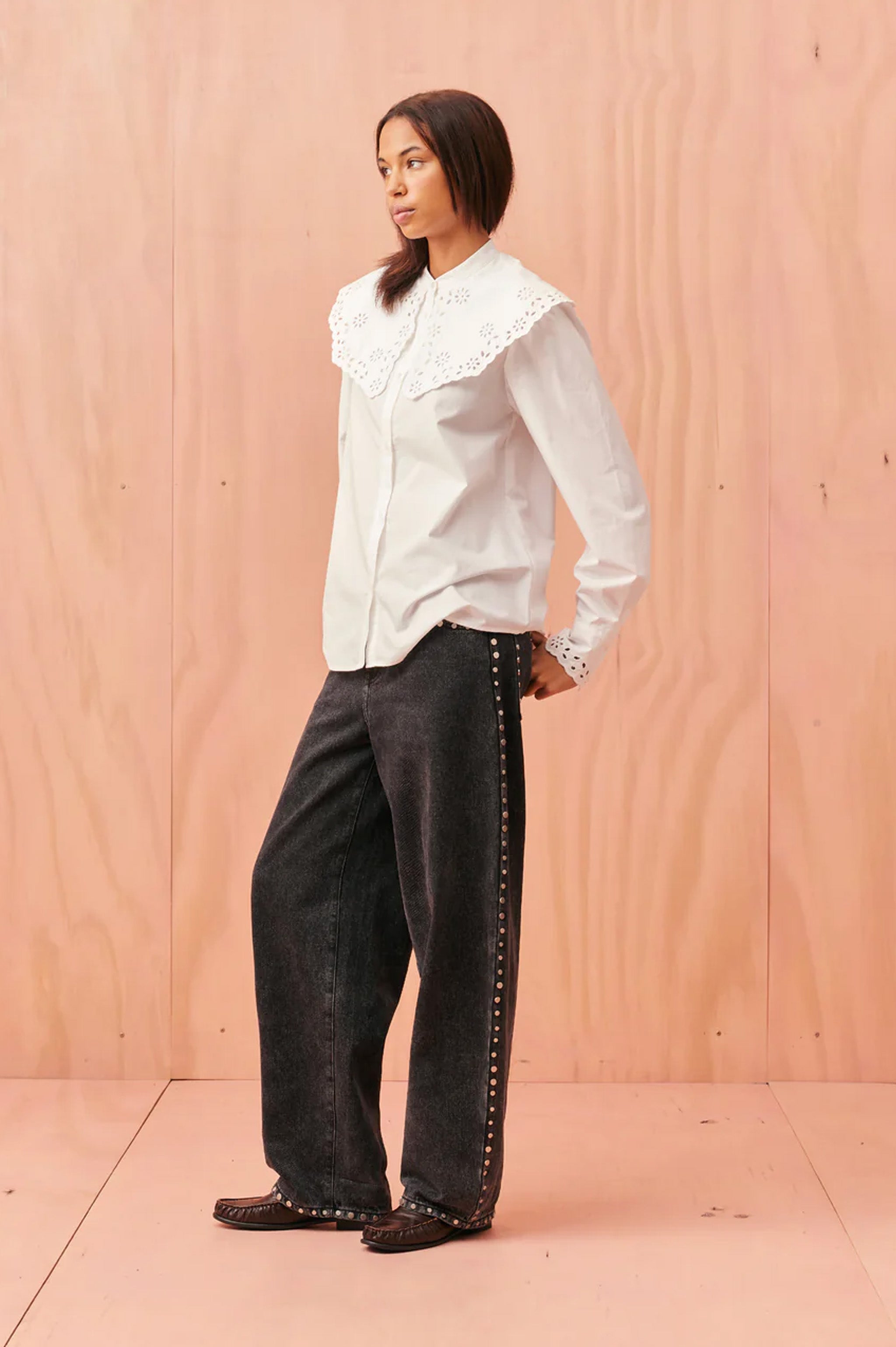 Ruby Greta Broderie Shirt - White