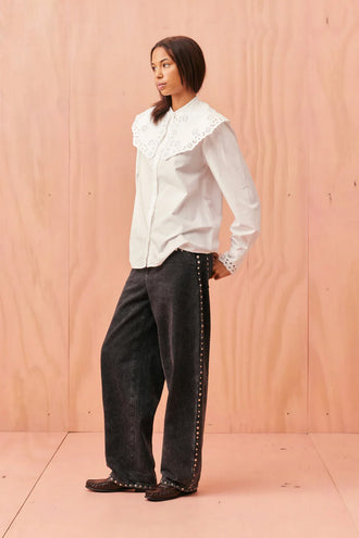 Ruby Greta Broderie Shirt - White