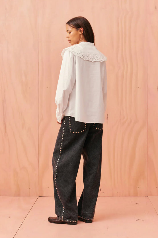 Ruby Greta Broderie Shirt - White