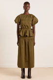 Damson Madder Hadley Blouse - Olive Satin