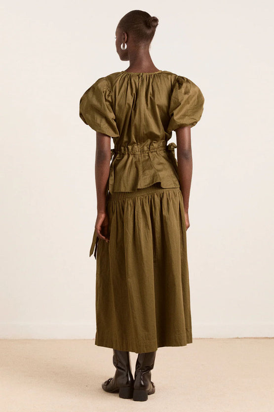 Damson Madder Hadley Blouse - Olive Satin